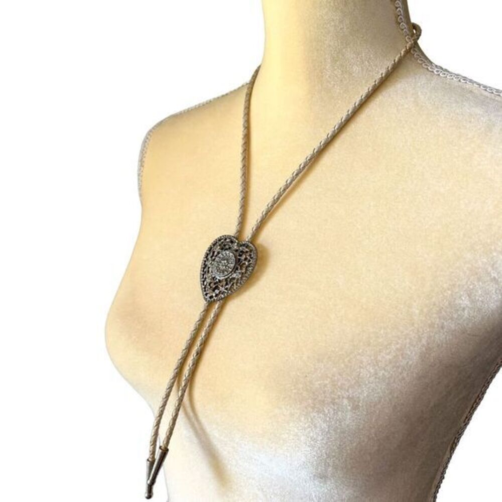 Unisex Necklace Leather Strap Beige‎ - Picture 7 of 8